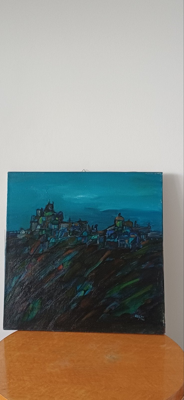 Abstract Landschap Schilderij - Olieverf op doek, Antiek en Kunst, Ophalen of Verzenden