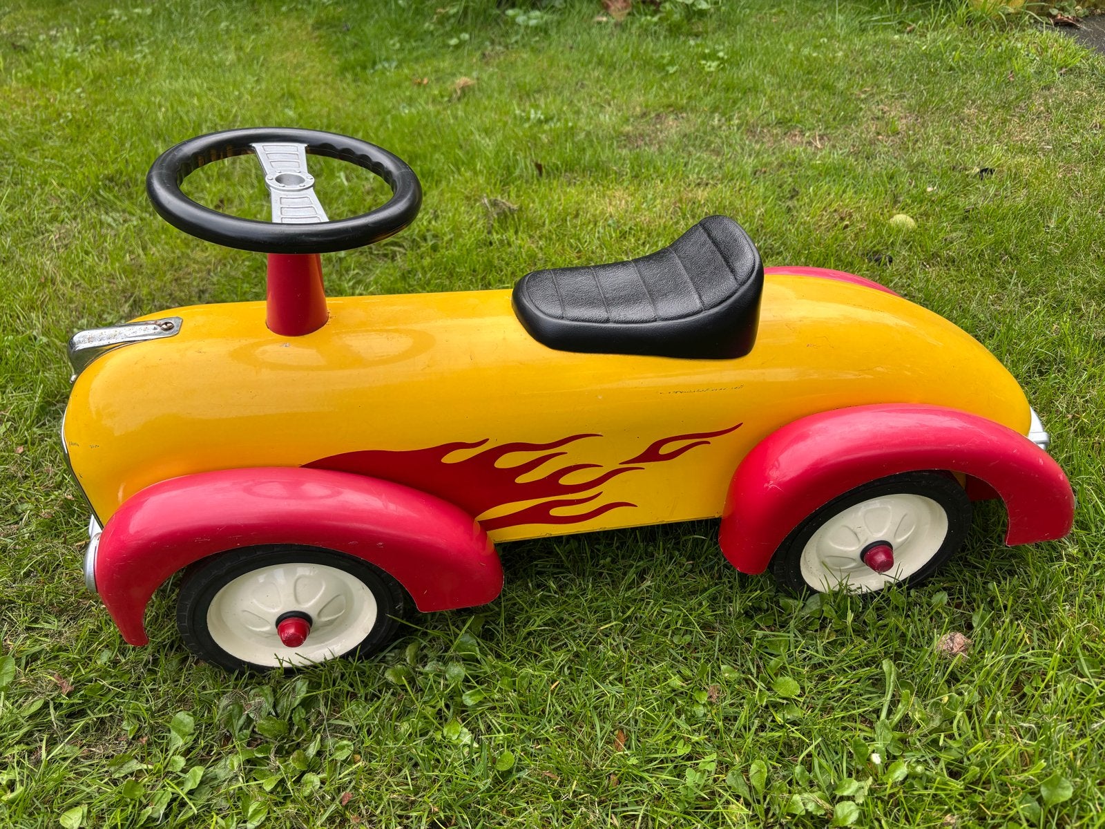 Speedster gele loopauto met vlammen - Kleine beschadigingen, Kinderen en Baby's, Ophalen, Gebruikt, Loopvoertuig