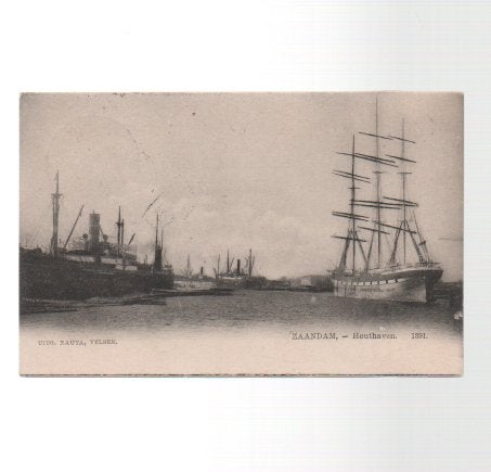 Zaandam Houthaven Scheepvaart Zeilvaart Uitg Nauta No 1391, Ophalen of Verzenden, Voor 1920, Gelopen, Noord-Holland