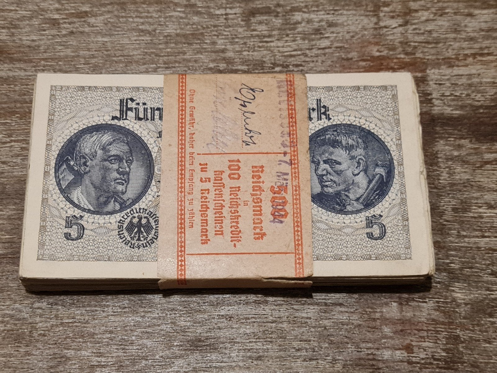 Bundel 100x 5 Reichsmark Tweede Wereldoorlog, Ophalen of Verzenden, Overige soorten, Nederland