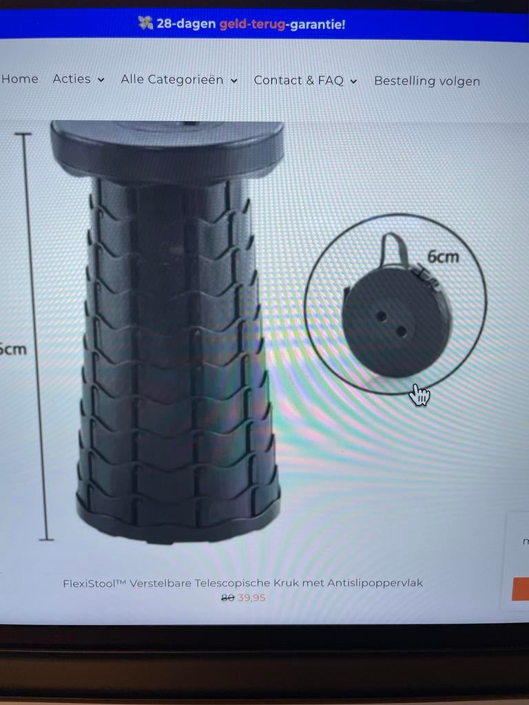 Uitschuifbare Telescopische Kruk - Ideaal voor festivals, Ophalen, In hoogte verstelbaar, Nieuw, Kunststof