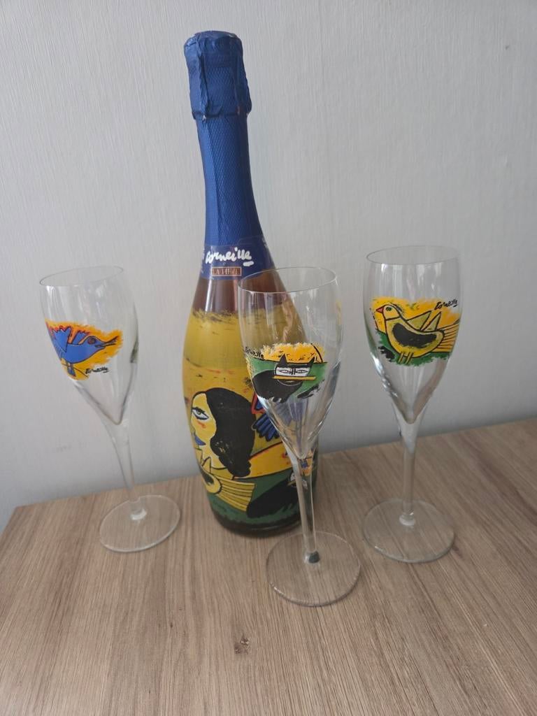 Fles Corneille met 3 bijpassende glazen, Ophalen, Overige typen