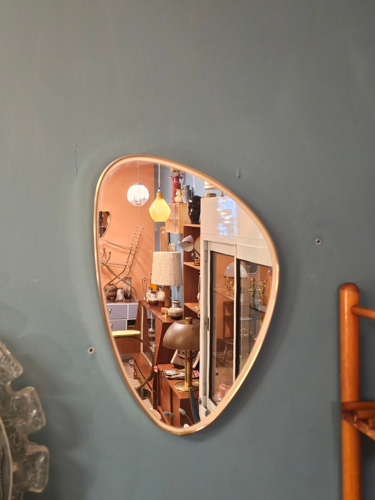 Vintage Organichse Asymmetrische Spiegel Mirror, Huis en Inrichting, Minder dan 50 cm, Ophalen of Verzenden, Nvt, Minder dan 100 cm