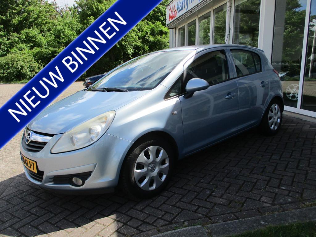 Opel Corsa 1.4-16V Enjoy Kan direct mee! 5 Deurs! Airco!, Voorwielaandrijving, Gebruikt, 4 cilinders, Blauw