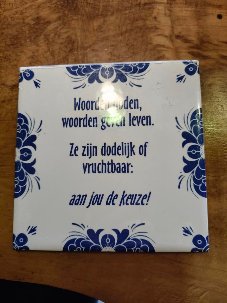 Spreuken tegeltjes te koop, Ophalen, Gebruikt