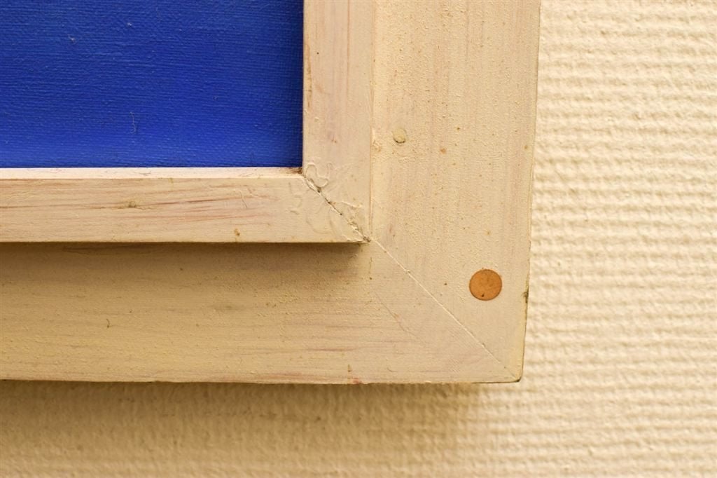 schilderij van een stoel en spulletjes 50311, Ophalen of Verzenden, Gebruikt, Schilderij