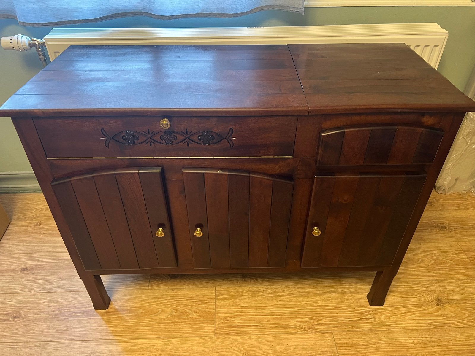 Vintage kersenhouten platenspeler meubel van jaren 60-70’s., Ophalen, Gebruikt, Overige merken