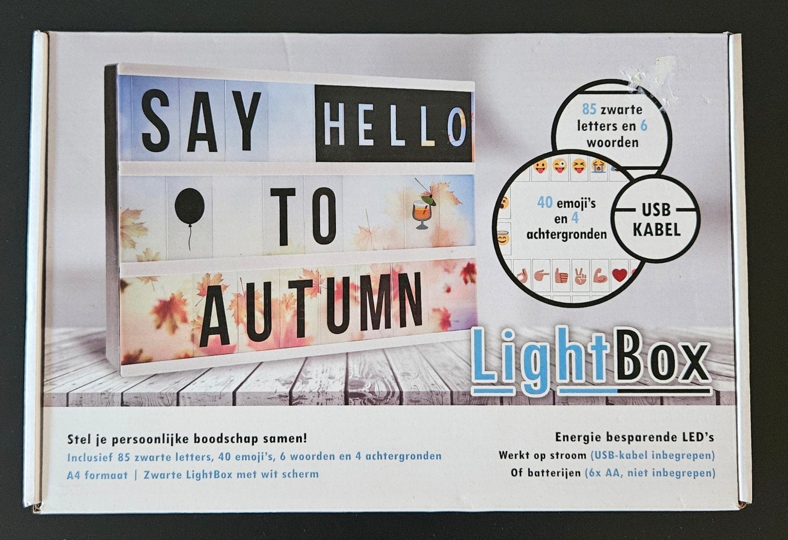 Letterbord met licht, Ophalen, Nieuw