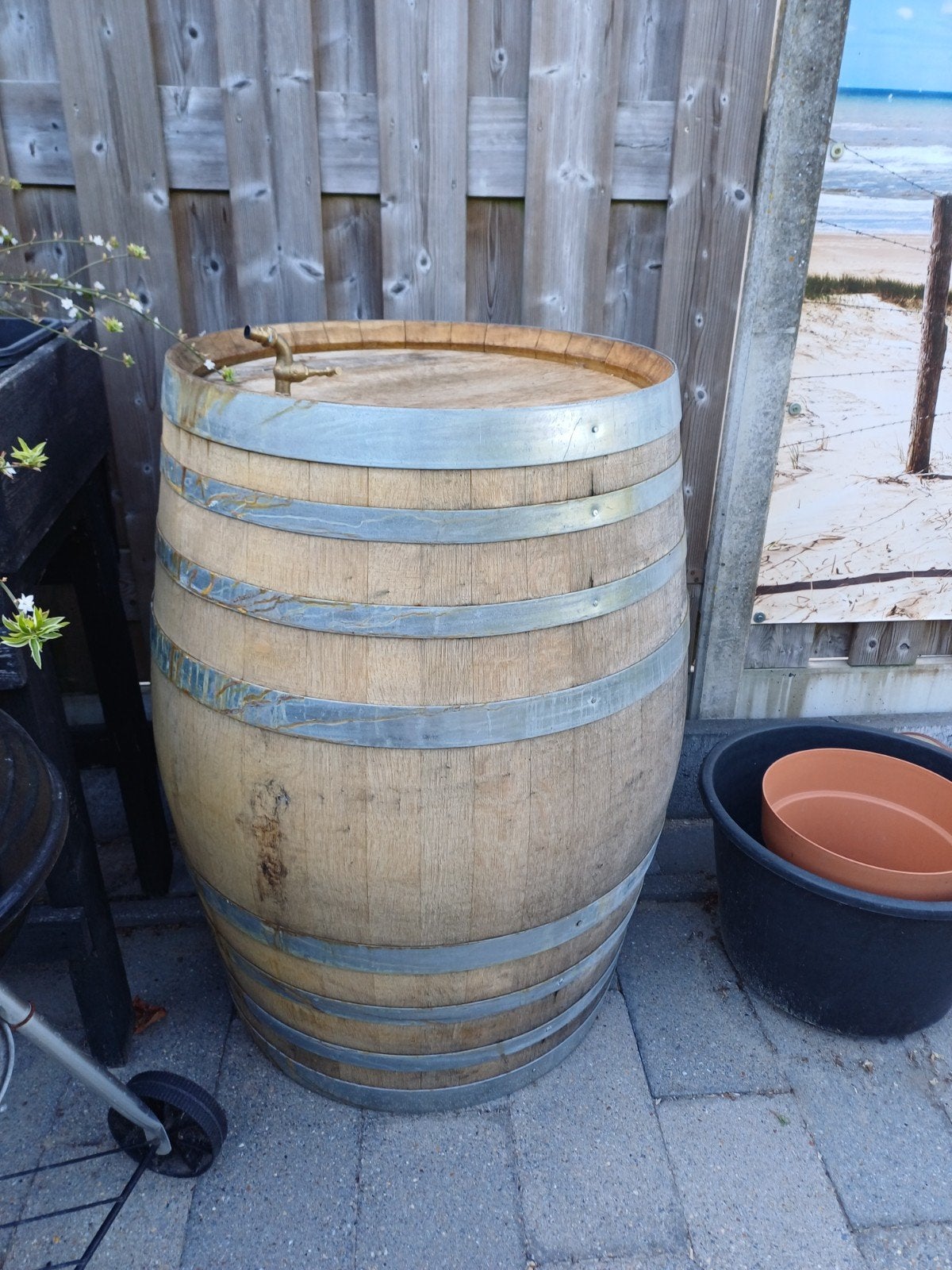 regenton 300 liter, Ophalen, Met kraantje, 150 liter of meer, Zo goed als nieuw