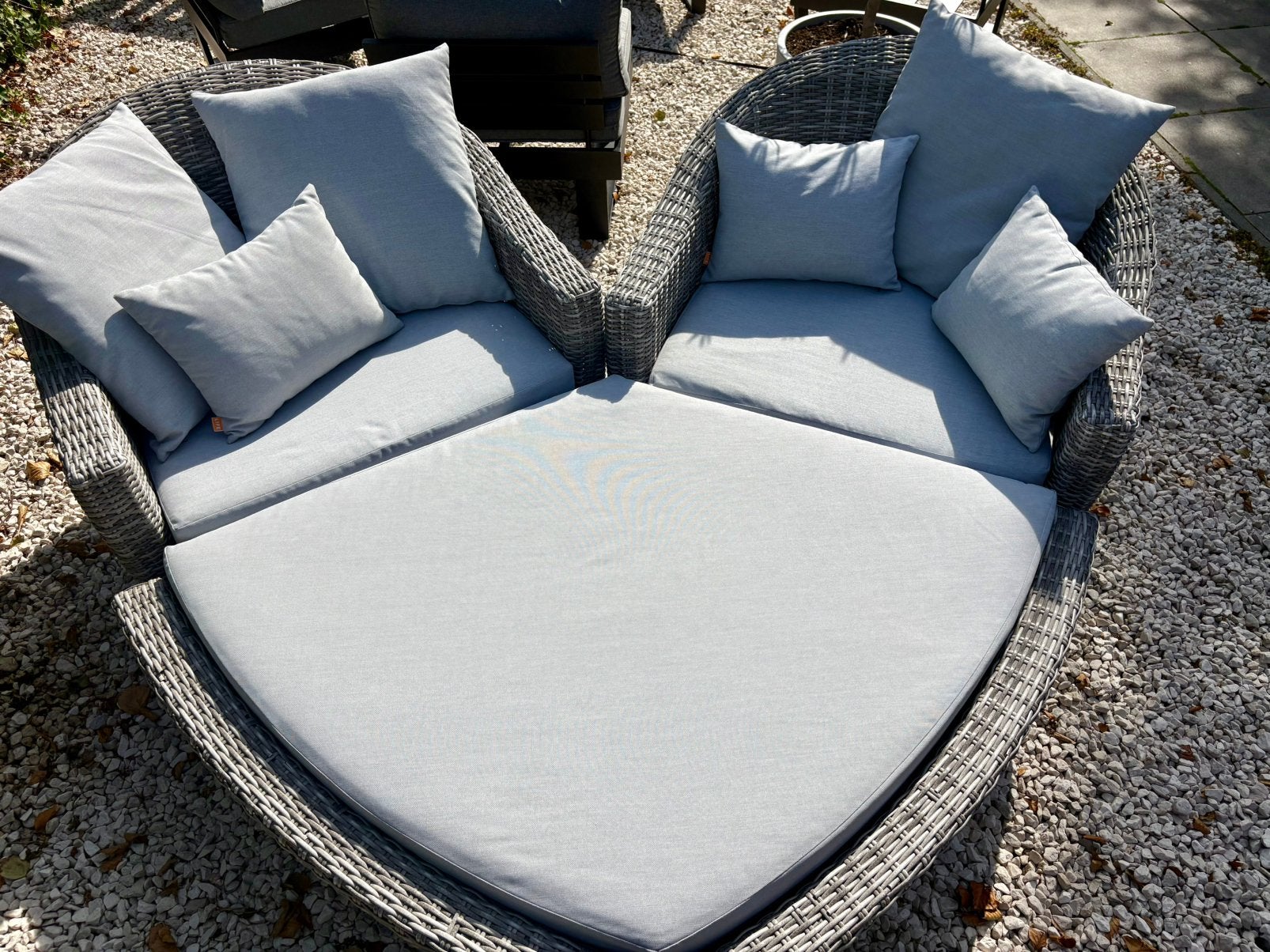 Loungeset hart of twee tuinstoelen met extra kussens, Tuin en Terras, Tuinstoelen, Ophalen, Gebruikt, Kunststof