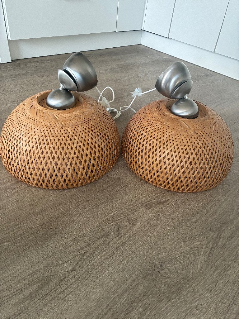 IKEA BÖJA rotan hanglamp-2 stuks, Huis en Inrichting, Ophalen, Gebruikt