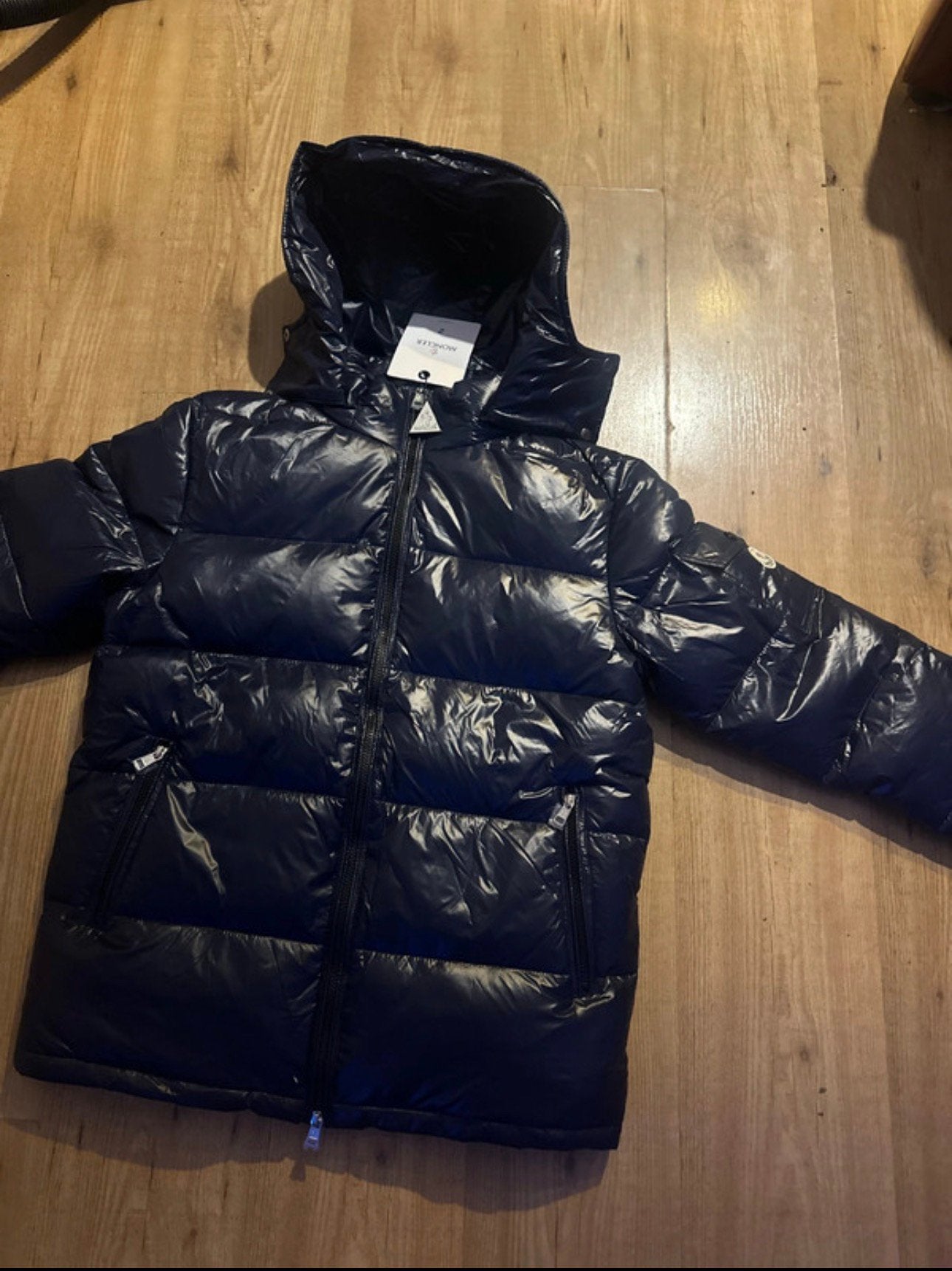 Moncler Puffer Jas - Donkerblauw, Maat M, Ophalen of Verzenden, Zo goed als nieuw, Maat 48/50 (M), Blauw