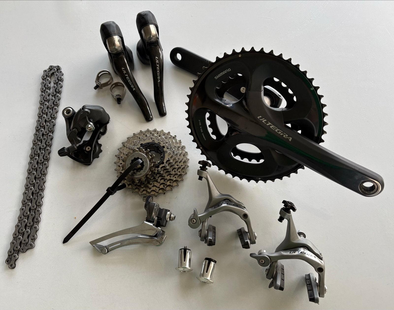 Shimano Ultegra 6700 Groepset voor Velgremmen 10 Speed, Gebruikt, Overige typen, Ophalen of Verzenden, Aluminium