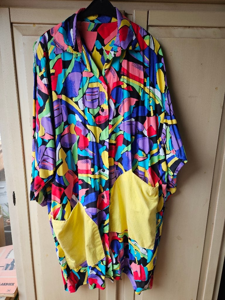 gekleurde carnavalsjas, maat 40/42, Maat 38/40 (M), Carnaval, Verzenden, Kleding