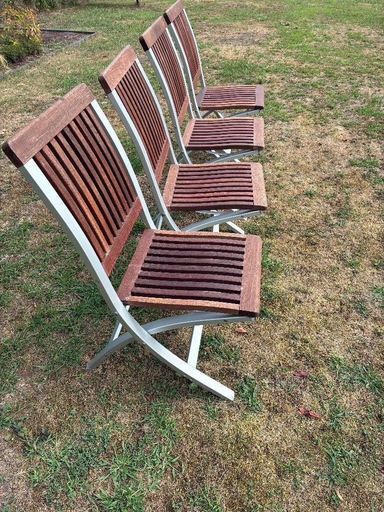 Tuinstoelen eettafel, Ophalen, Gebruikt, Teakhout, Inklapbaar