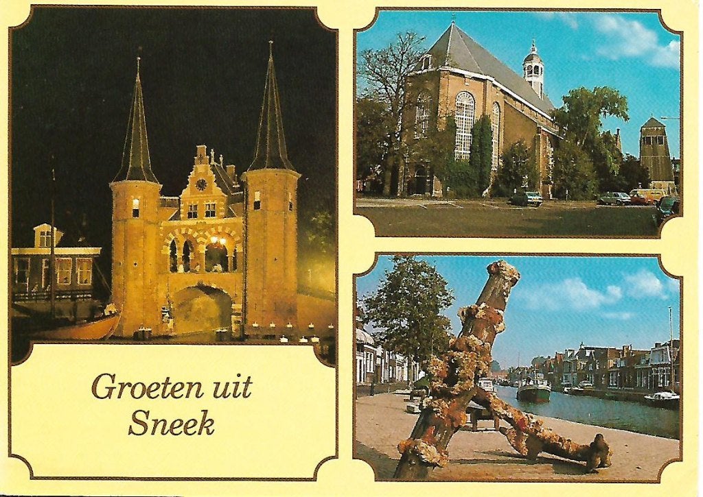 Sneek- -3-luik., Verzenden, 1980 tot heden, Gelopen, Friesland