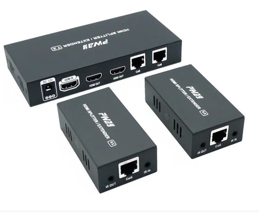 HDMI Splitter Extender (POC) - 1 naar 2 HDMI via Cat6, Ophalen of Verzenden, Gebruikt