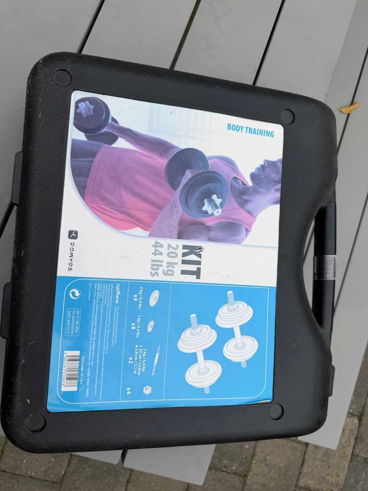 Domyos Halterset 20 kg - Nieuw in koffer, Sport en Fitness, Ophalen of Verzenden, Nieuw, Armen, Halterset