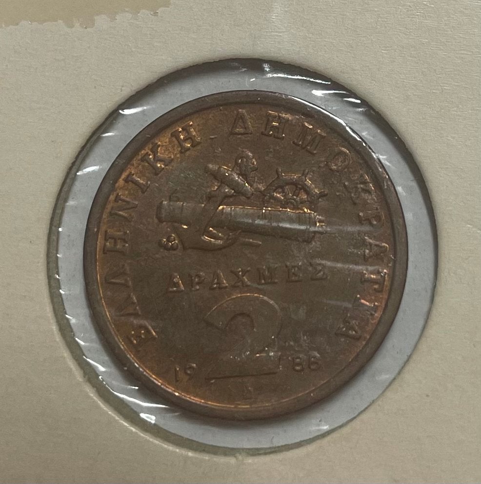 2 drachmas Griekenland 1988, Ophalen of Verzenden, Overige landen