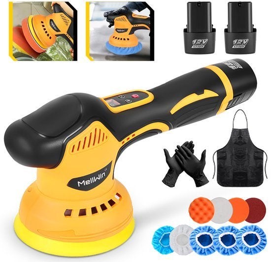 Polijstmachine 12V – Inclusief 2 Accu's & Complete Set, Auto diversen, Onderhoudsmiddelen, Ophalen of Verzenden