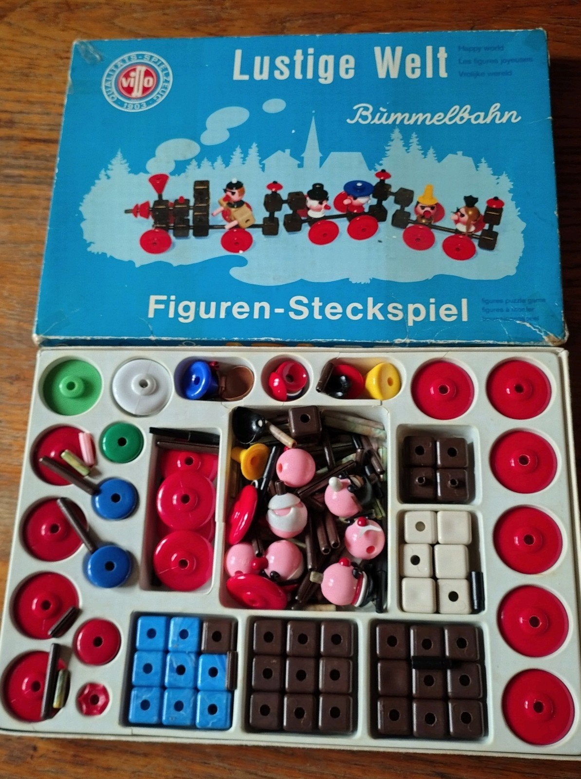 Vintage VIO Lustige Welt Figuren-Steckspiel Bouwset, Ophalen of Verzenden