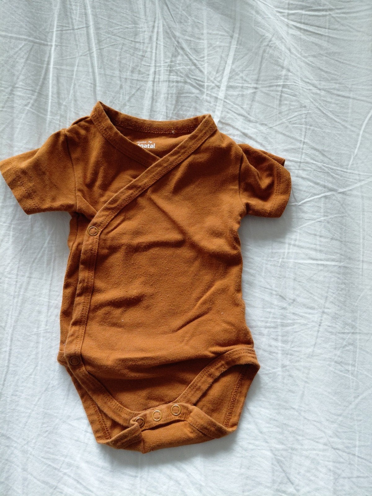 Bruine Overslag romper, Nacht- of Onderkleding, Jongetje of Meisje, Ophalen of Verzenden, Zo goed als nieuw