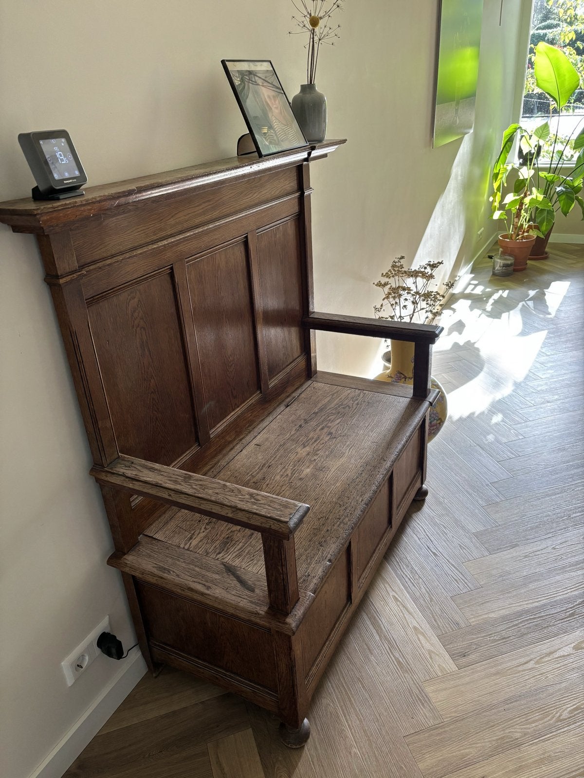 Antieke Halbank met Opbergruimte - 130x130x50 cm, Ophalen