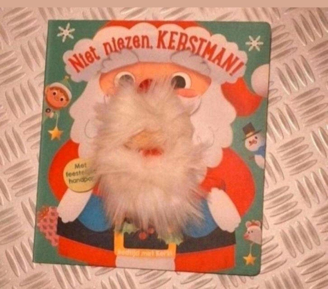 Niet niezen kerstman. Kartonnen boek met handpop, Ophalen, Zo goed als nieuw