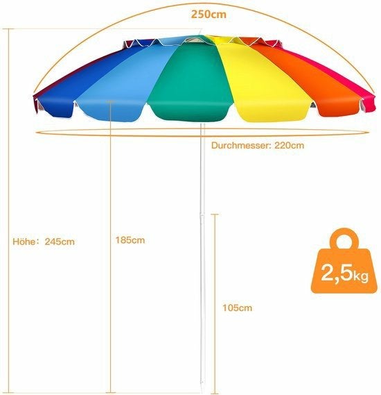 Strand / Tuinparasol UPF 50+, Ophalen, Zo goed als nieuw, 2 tot 3 meter, Waterdicht