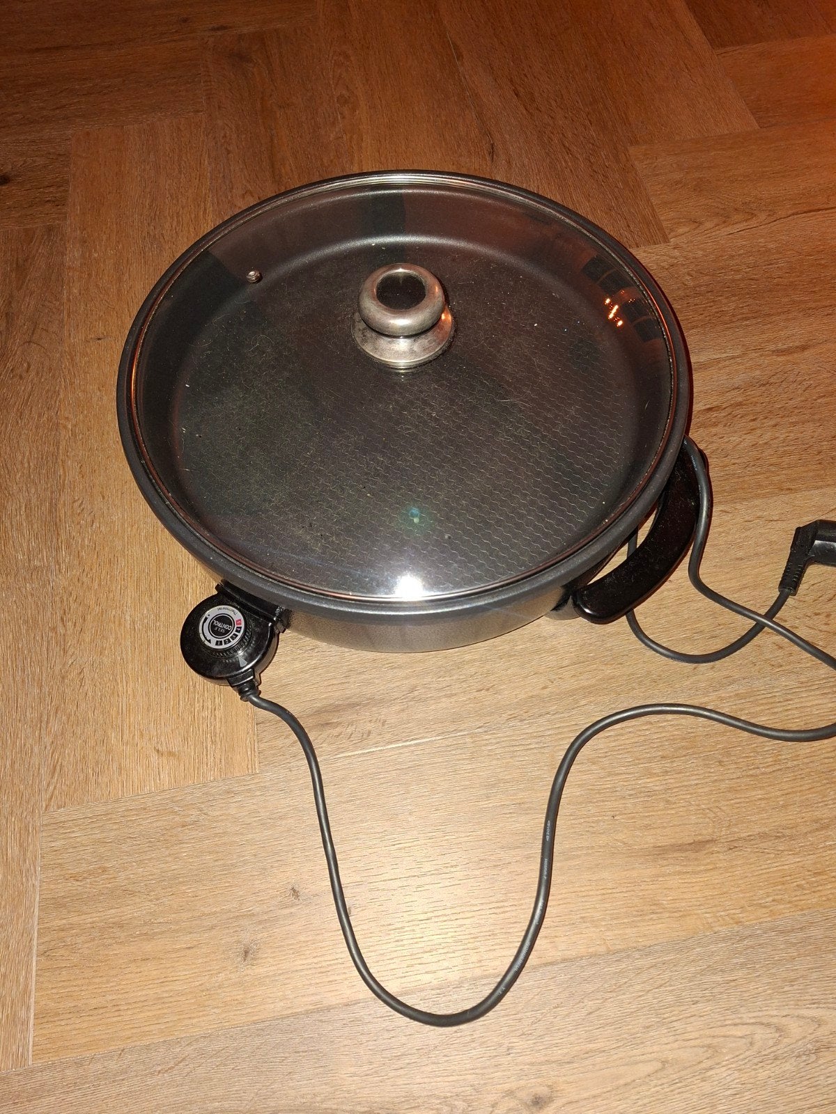 Elektrische pan met thermostaat en glazen deksel, Ophalen of Verzenden