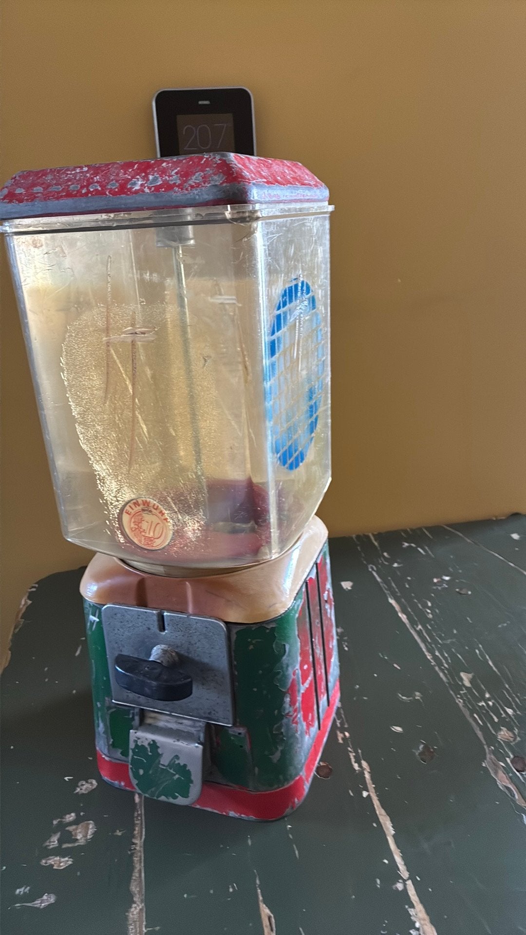 Vintage kauwgomballen automaat, Ophalen of Verzenden, Gebruikt
