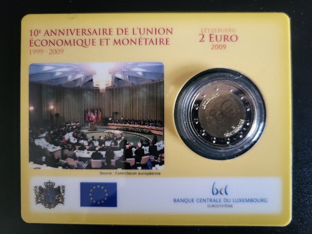 BU 2 euro herdenkingsmunt Luxemburg 2009 '10 jaar EMU', Postzegels en Munten, Munten | Europa | Euromunten, Ophalen of Verzenden