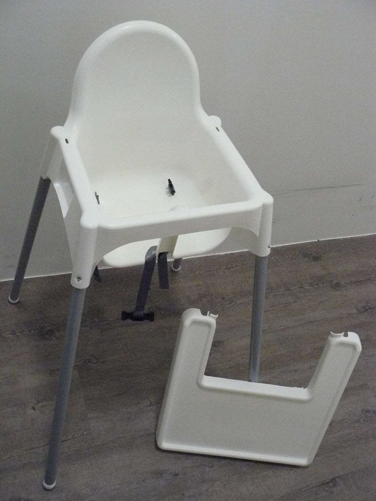 Keurige Ikea Antilop kinderstoel met blad en kussen., Ophalen, Zo goed als nieuw, Inklapstoel, Gordel(s)