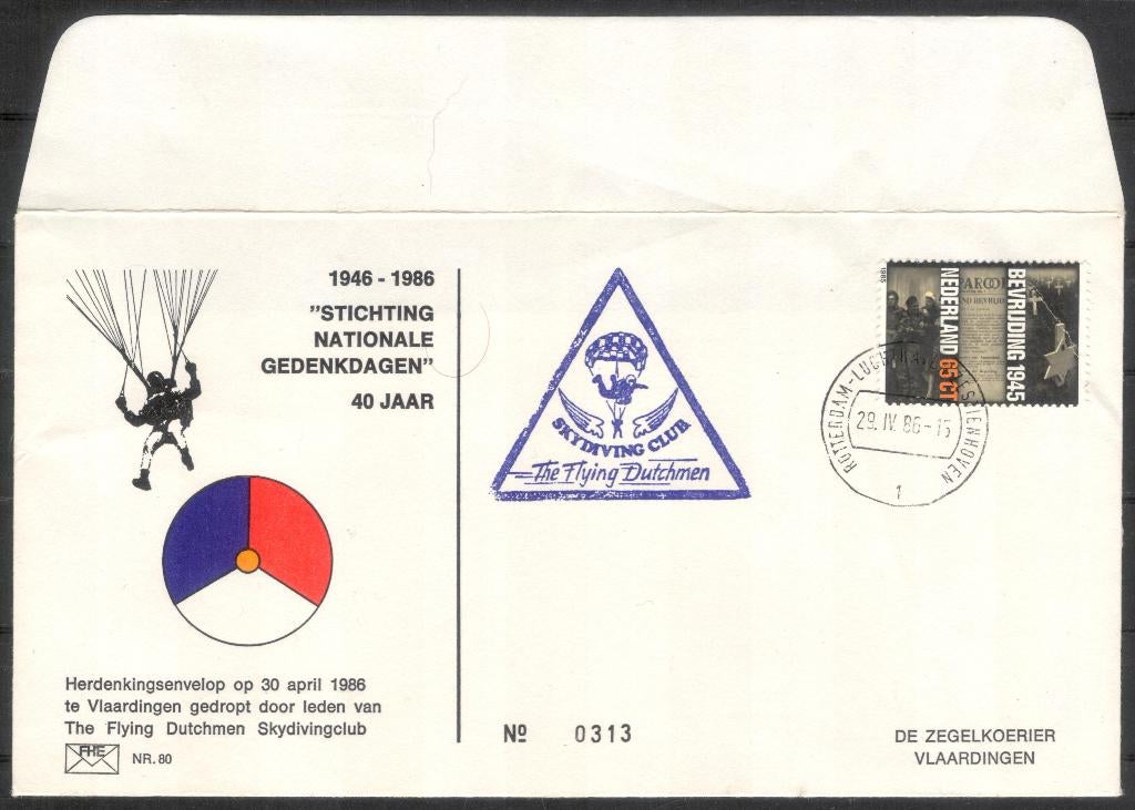 Stichting Nationale Gedenkdagen 40 jaar -The Flying Dutchmen, Verzenden, Envelop