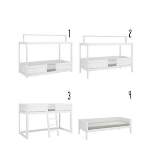 Lifetime 4-in-1 Bed Whitewash - Compleet en Goede Staat, Ophalen, Gebruikt, 90 cm, Eenpersoons