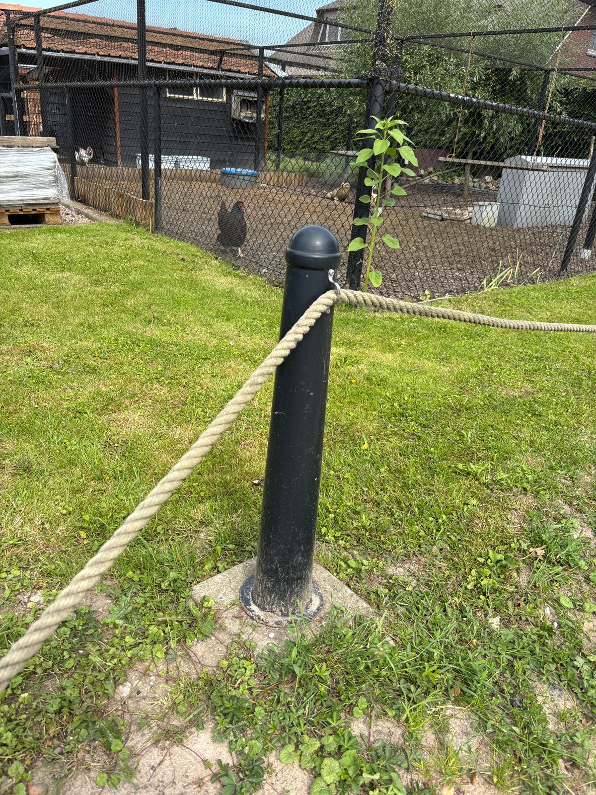 3x grenspaal, tuinpaal staal groen incl voet, Ophalen, Gebruikt, IJzer, Overige typen