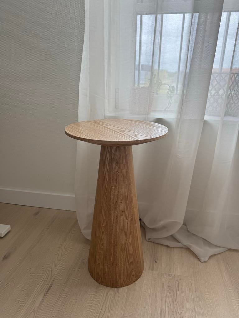 Bijzettafel Kwantum, hout, Huis en Inrichting, Ophalen, Minder dan 55 cm, Rond, Zo goed als nieuw