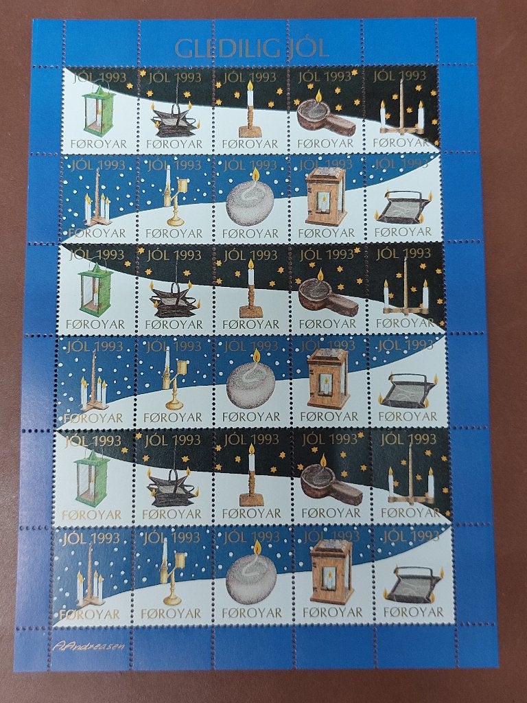 Faeröer Eilanden Kerstzegels 1993 - Compleet Vel, Ophalen of Verzenden, Denemarken, Postfris