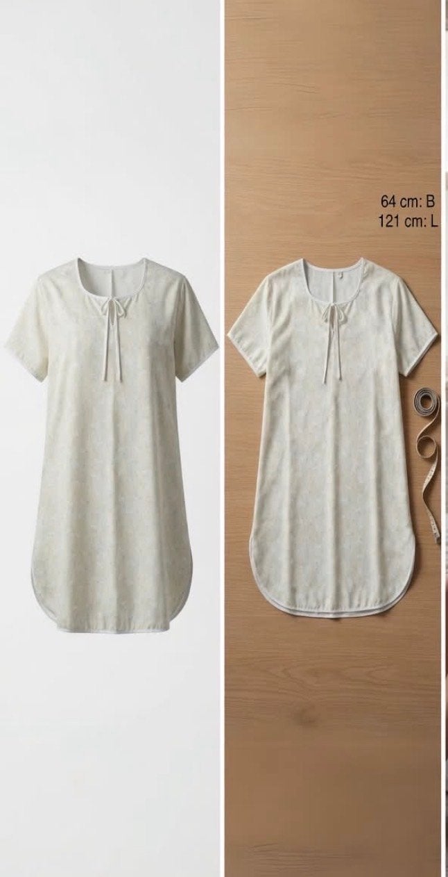 Lichtgele Nachtjapon met Bladprint - Comfortabel & Stijlvo, Kleding | Dames, Jurken, Maat 42/44 (L), Nieuw, Ophalen of Verzenden