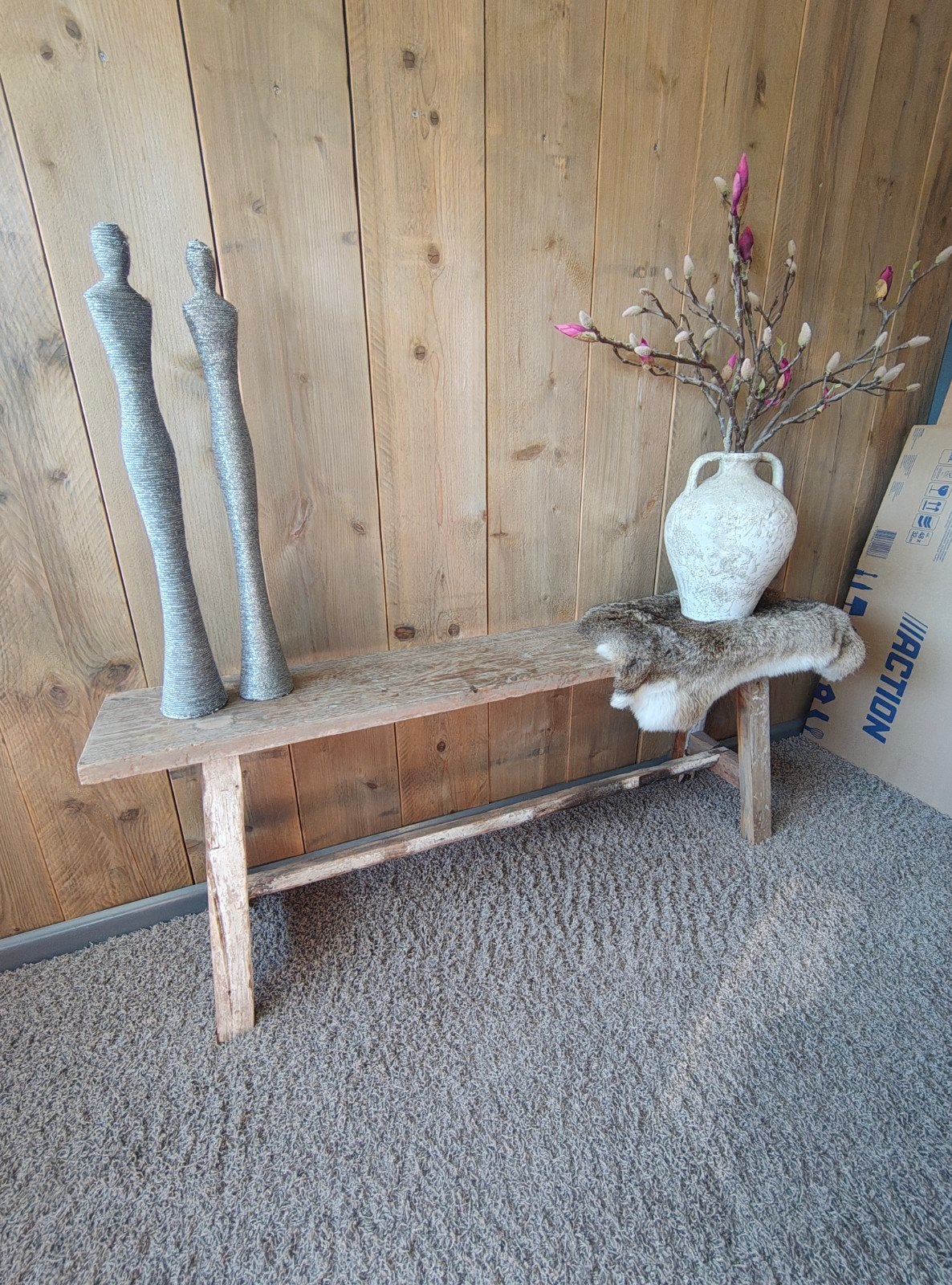 Mooie oude sidetable 120x20x45 cm, Ophalen, Gebruikt, Landelijke/Vintage, 100 tot 150 cm