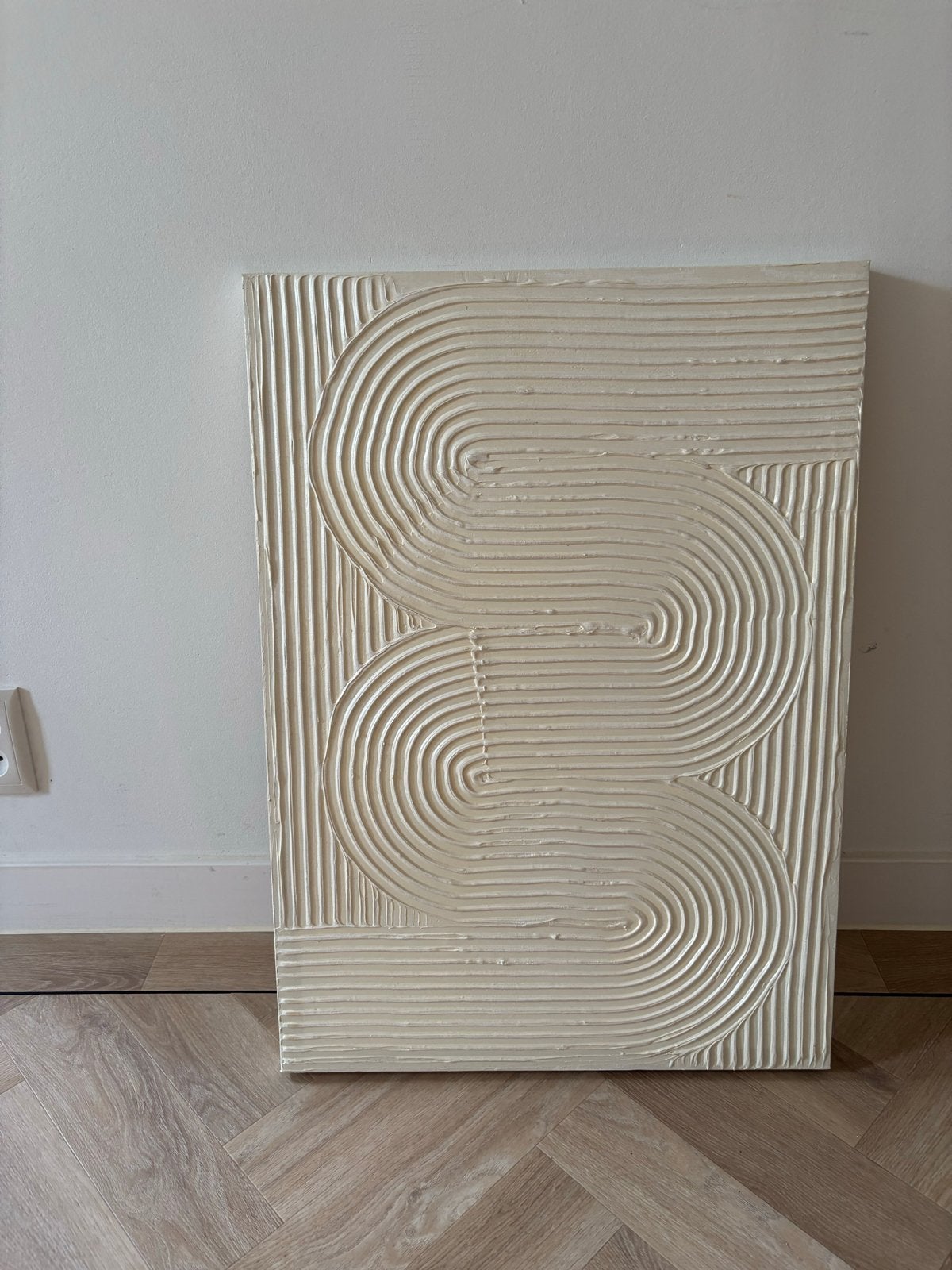 Crème Canvas Schilderij met Textuur, Antiek en Kunst, Kunst | Schilderijen | Modern, Ophalen, Textiel, Met textuur, Abstract