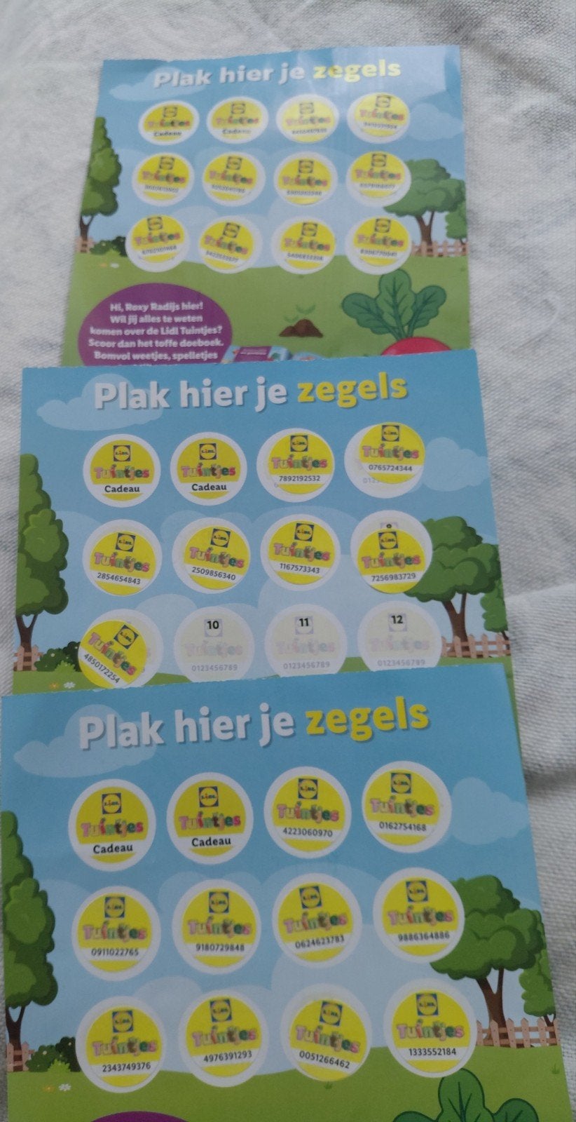 Lidl moestuintjes zegels - bijna 3 volle spaarkaarten, Lidl, Ophalen of Verzenden