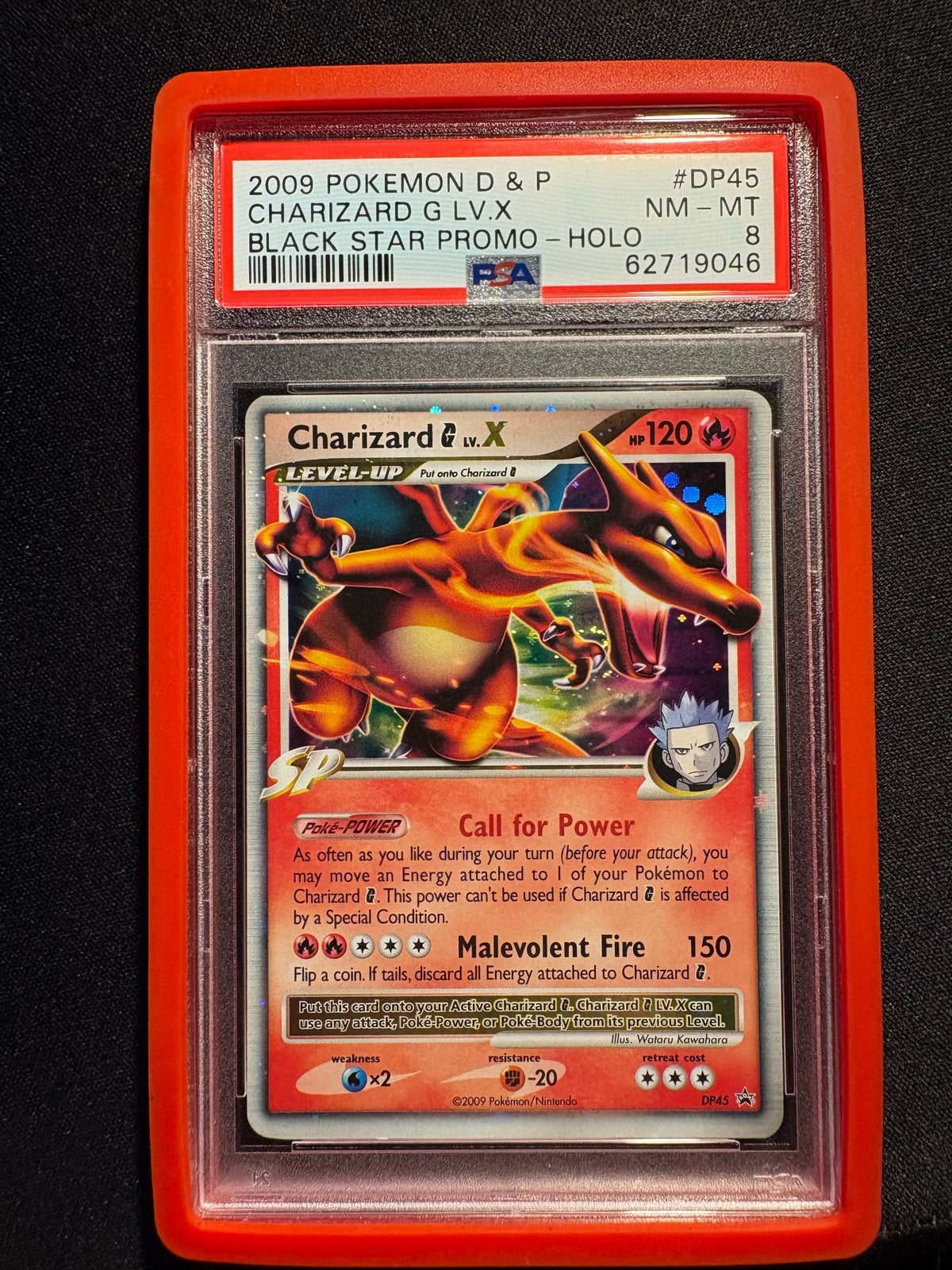2009 Pokemon D&P Charizard G LV.X Black Star Promo PSA 8, Ophalen of Verzenden, Zo goed als nieuw, Losse kaart, Foil