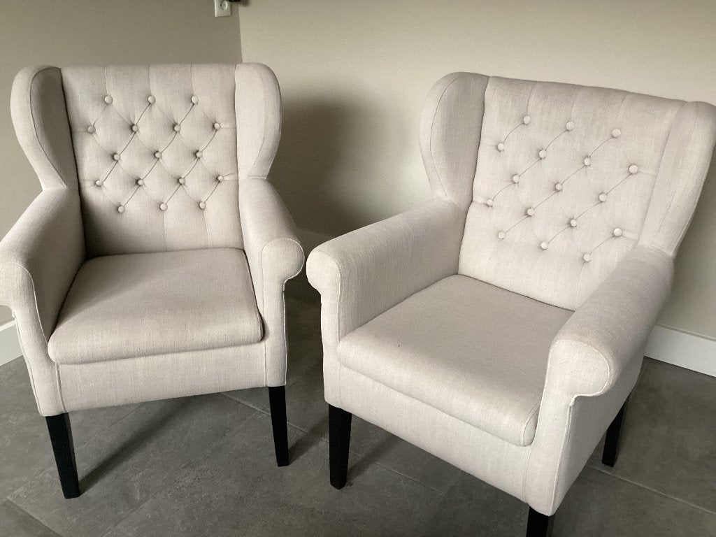 2x Landelijke fauteuils,, Ophalen, Landelijk/ klassiek, 75 tot 100 cm, Zo goed als nieuw