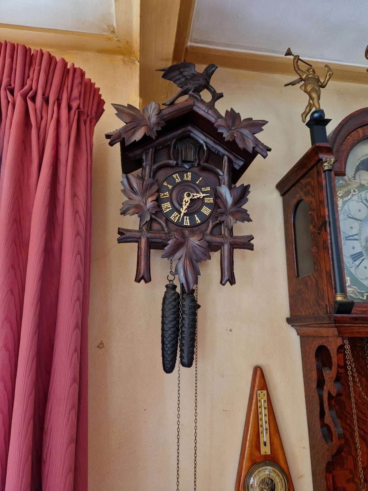 Grote Antieke Koekoeksklok - Zwart Woud Stijl (ca. 1880), Ophalen of Verzenden