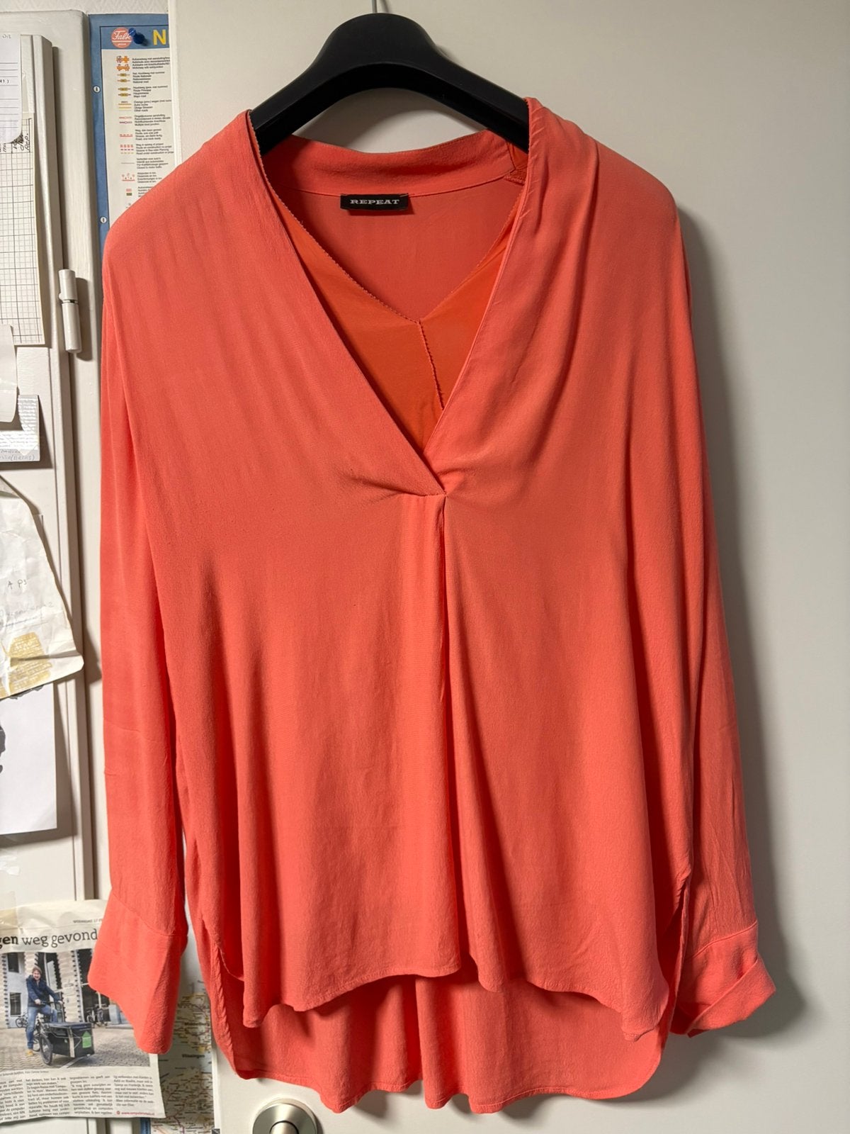 Repeat oranje blouse., Ophalen of Verzenden, Zo goed als nieuw, Maat 42/44 (L), Oranje