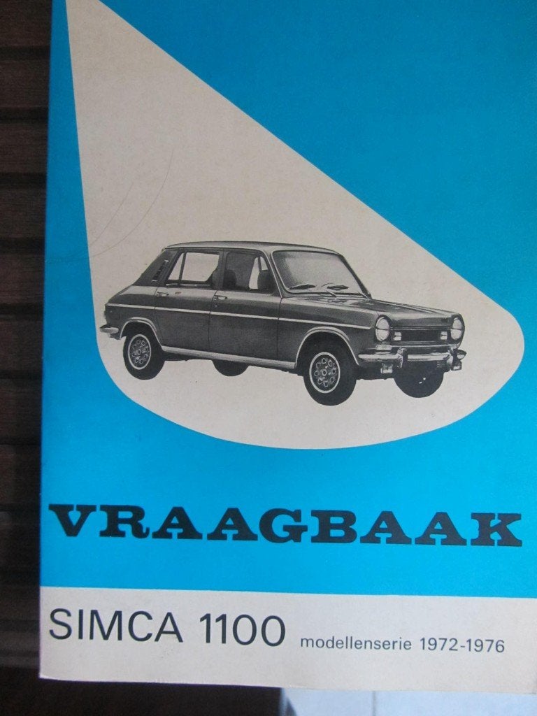 vraagbaak  SIMCA  1100     1972 - 1976, Auto diversen, Ophalen of Verzenden