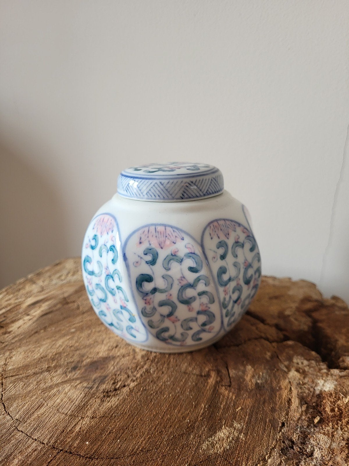 Decoratieve porseleinen pot met deksel, Gebruikt, Overige typen, Vintage, Ophalen of Verzenden
