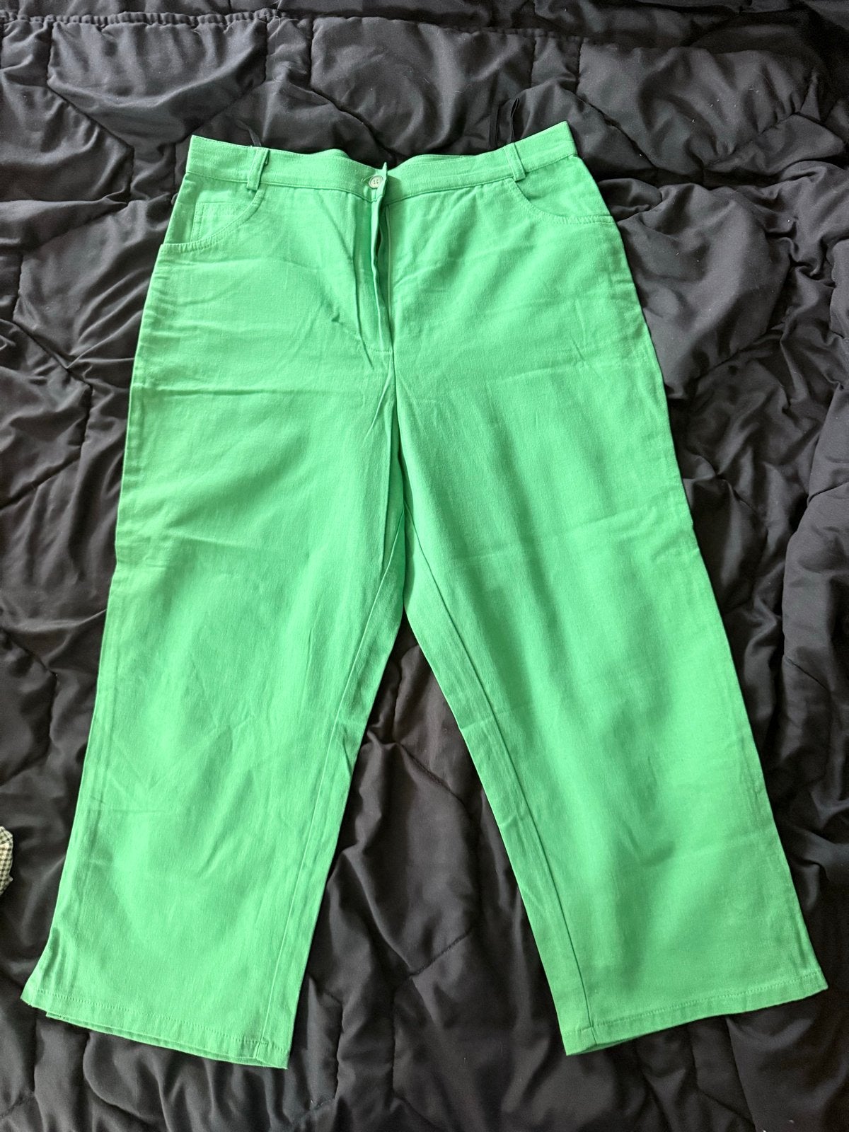 Driekwart broek in felgroen, maat 44, Maat 46/48 (XL) of groter, Ophalen of Verzenden, Driekwart, Gedragen