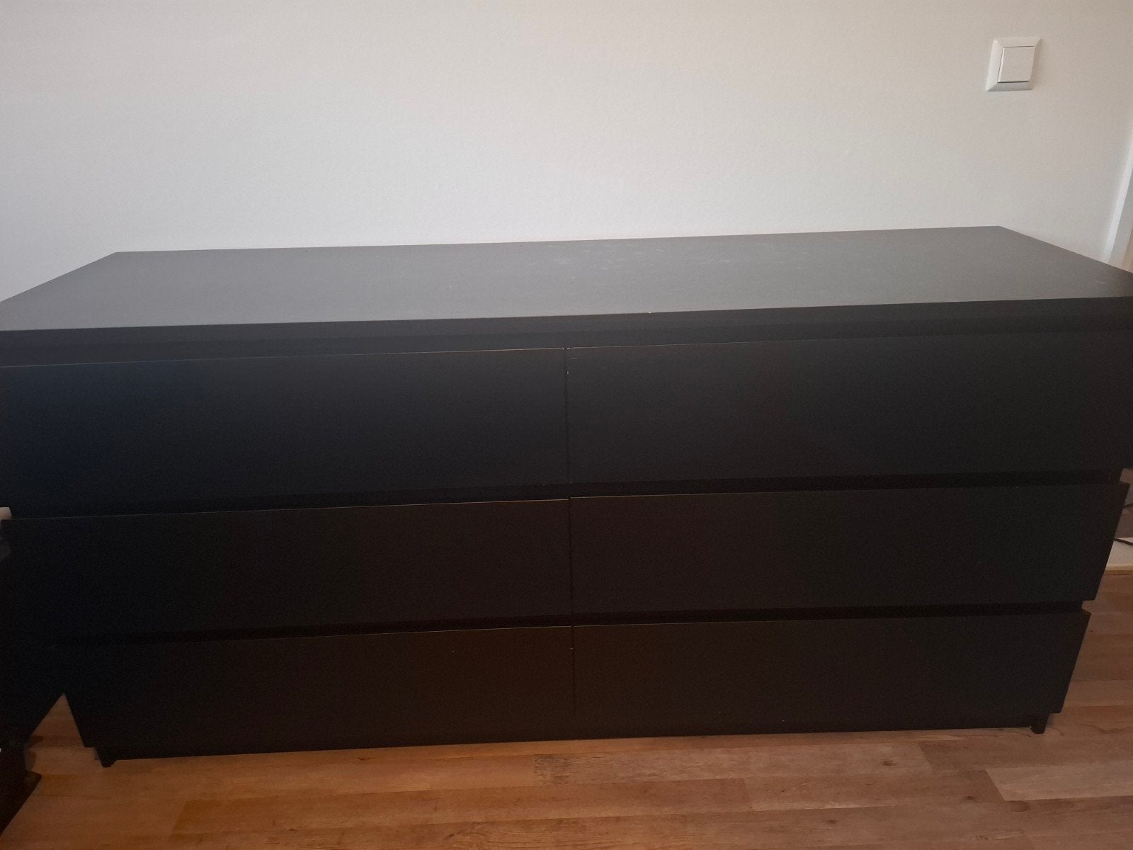 IKEA MALM ladekast met 6 lades, zwart, Ophalen, Gebruikt, 5 laden of meer, 150 tot 200 cm